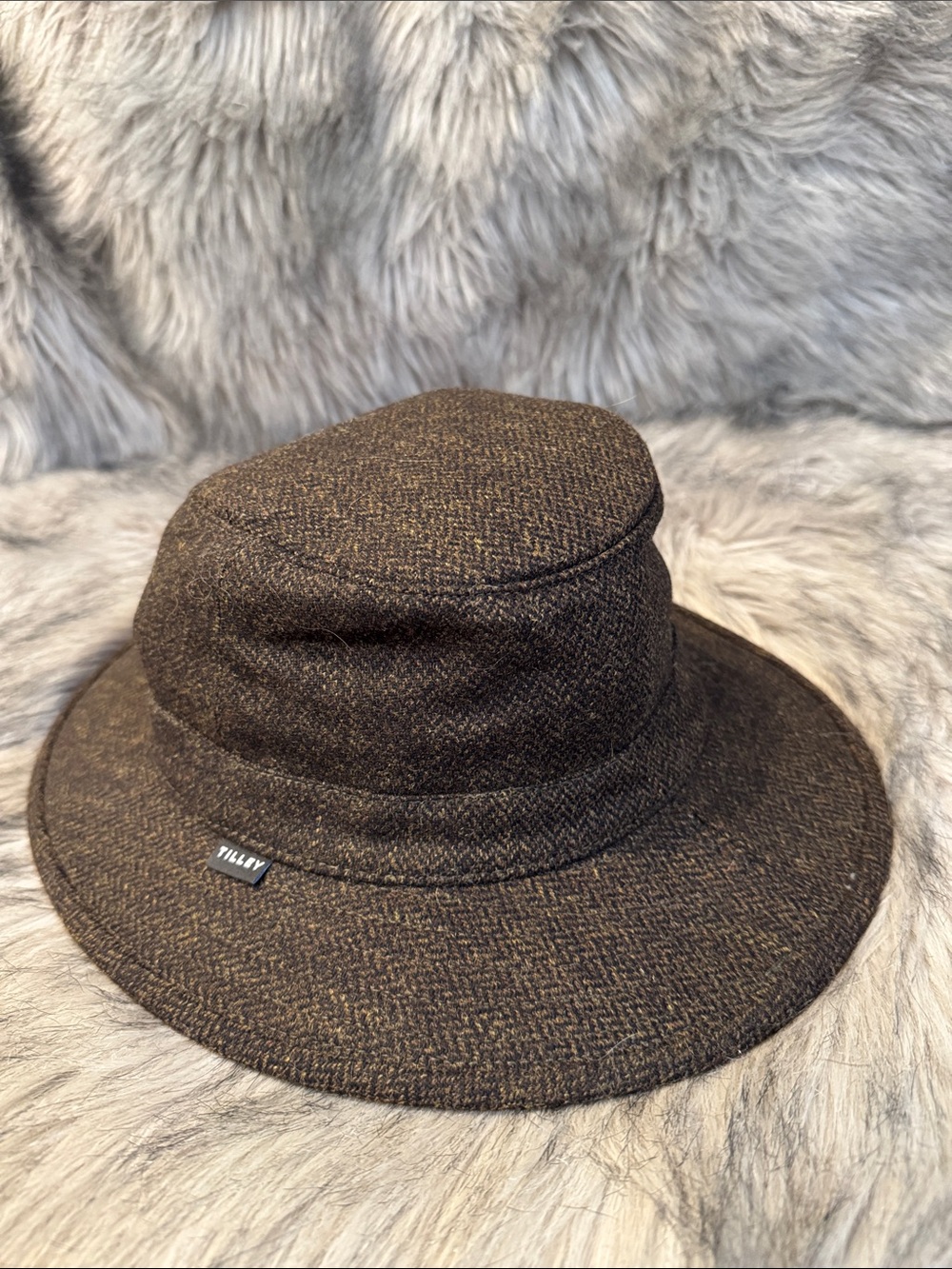 Tilley Brown Tweed Unisex Bucket Hat Size M